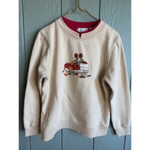 Vintage Shenanigans Fall Harvest Embroidered Sweatshirt | Size L | Pumpkin Wagon